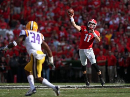 Aaron Murray tossed four TDs against LSU, knocking off a top ten foe and inching Georgia closer to a BCS bid in 2013.