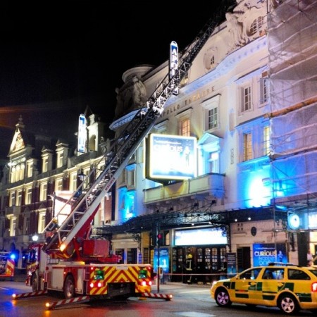 Fire brigade are now inspecting the Apollo Theatre's roof