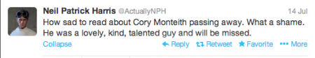 Cory Monteith All Star Tributes After News of His Death 6 Screen Shot 2013-07-15 at 16.02.27