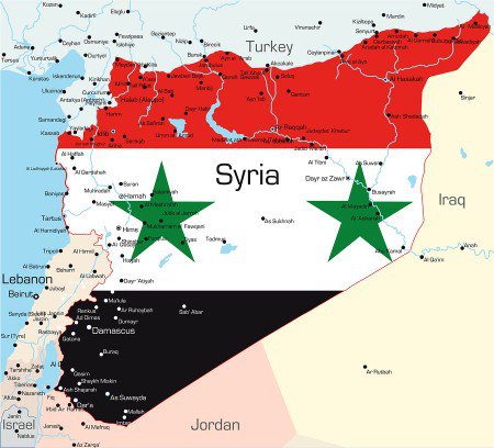 Syria Map Flag and Borders