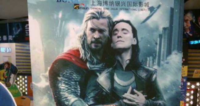 Thor and Loki embrace