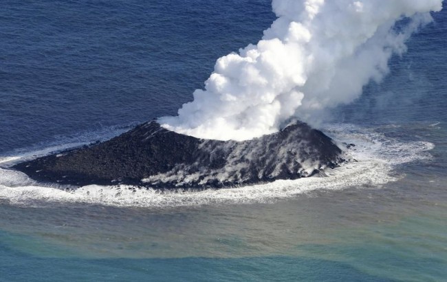 Volcano blasts to life springing new island off coast of Japan
