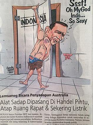 Indonesian Newspaper Cartoon Shows Tony Abbot Masturbating