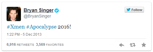 Apocalypse announced by Brian Singer