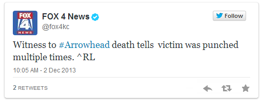 FOX4 News tweets witness statement FOX4 News tweets repeated punches