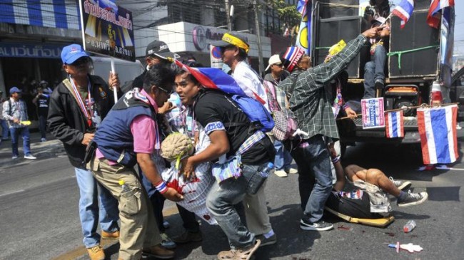 Thailand Protestors Stop Vote Casting