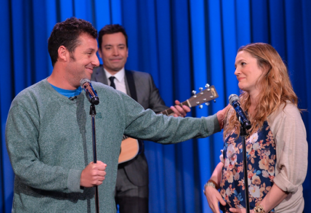 Drew Barrymore and Adam Sandler Sing Decade Duet (Video)