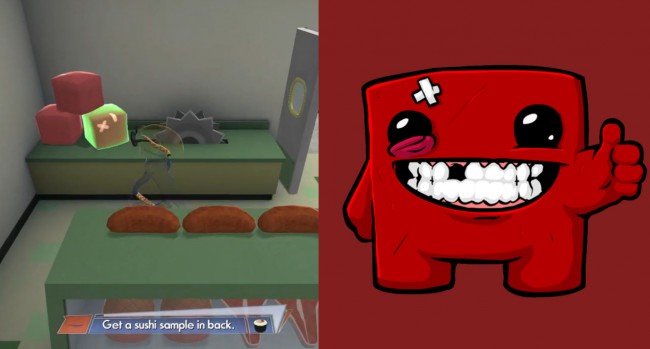 Octodad: Dadliest Catch - Easter Eggs, Indie References and Secret Level 4 Super Meat Boy chunks found in Gervason's Deli1