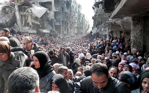 Yarmouk’s Queue of Desperation as Syria Siege City Gets Trickle of Aid