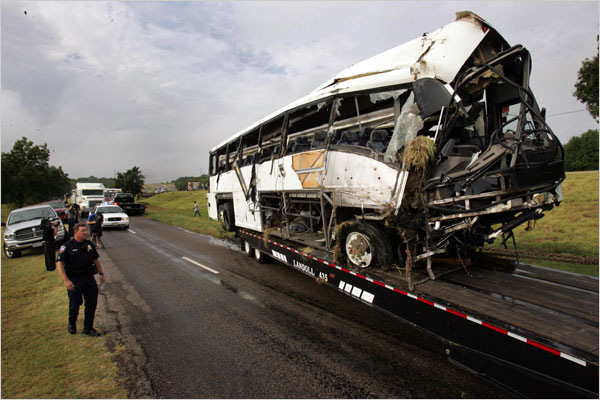 bus Nine Confirmed Dead in High School Bus Crash