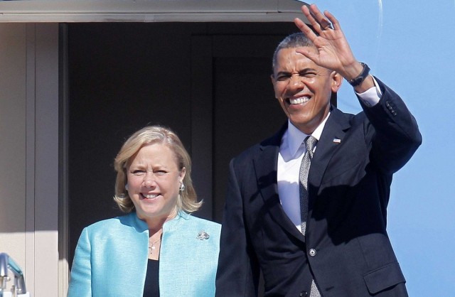 Louisiana Senator Mary Landrieu with President Obama