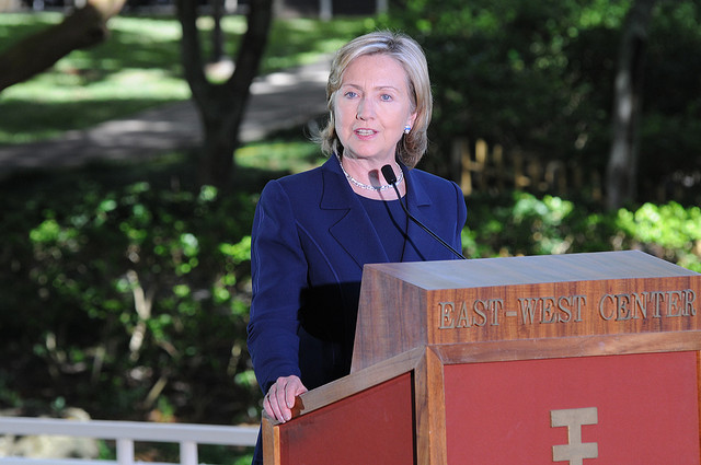 Hillary Rodham Clinton Gives First Political Speech of Campaign Trail Hillary Rodham Clinton