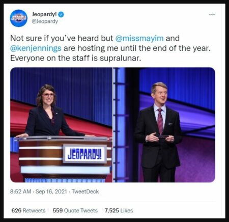 'Jeopardy!' Announces Temporary Hosts Mayim Bialik and Ken Jennings Jeopardy
